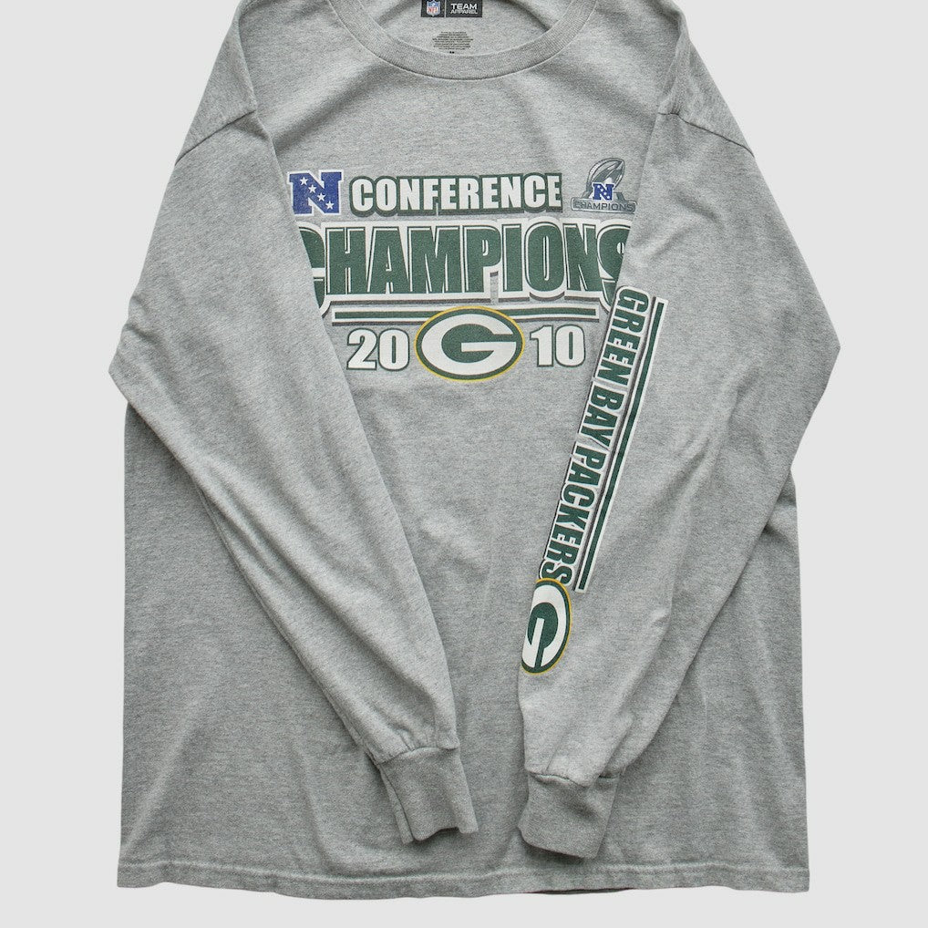 Green Bay Packers NFL 2010 Long Sleeve T-shirt Heather Gray Vintage - Fanatics
