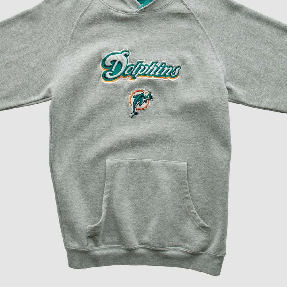 Miami Dolphins NFL 2000s Hooded Pullover Sweatshirt Heather Gray Vintage - Fanatics