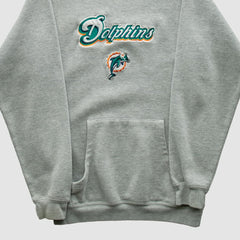 Miami Dolphins NFL 2000s Hooded Pullover Sweatshirt Heather Gray Vintage - Fanatics