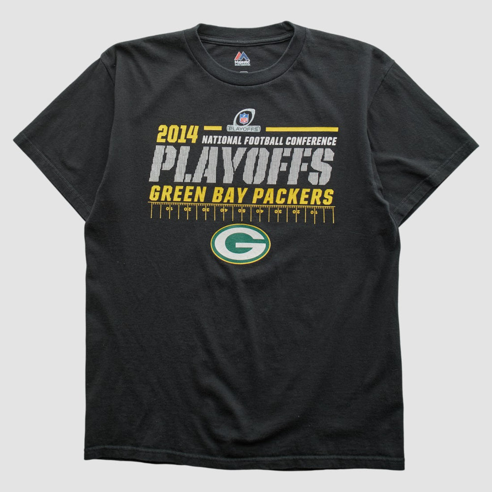 Green Bay Packers Majestic 2014 T-shirt Black Vintage - Fanatics