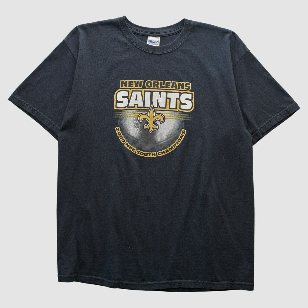 New Orleans Saints Gildan 2009 T-shirt Black Vintage - Fanatics