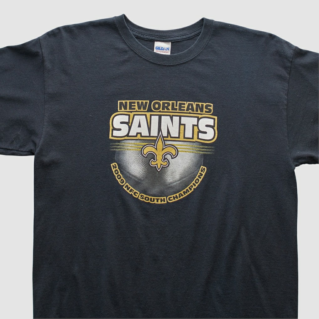 New Orleans Saints Gildan 2009 T-shirt Black Vintage - Fanatics