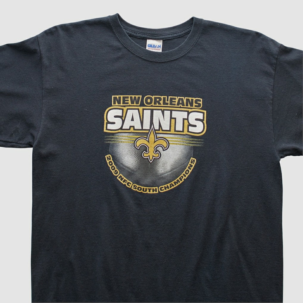 New Orleans Saints Gildan 2009 T-shirt Black Vintage - Fanatics