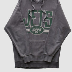 New York Jets NFL 2010s Hooded Pullover Sweatshirt Dark Heather Gray Vintage - Fanatics