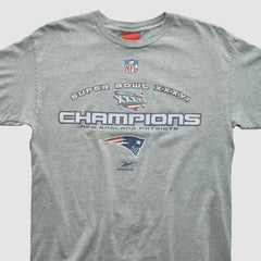 New England Patriots Reebok 2002 T-shirt Heather Gray Vintage - Fanatics