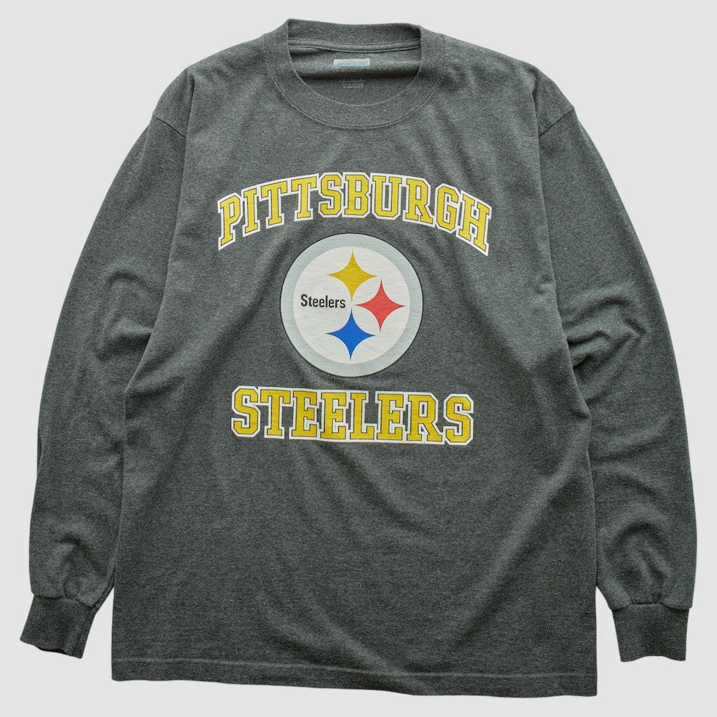 Pittsburgh Steelers 2000s Long Sleeve T-shirt Dark Heather Gray Vintage - Fanatics