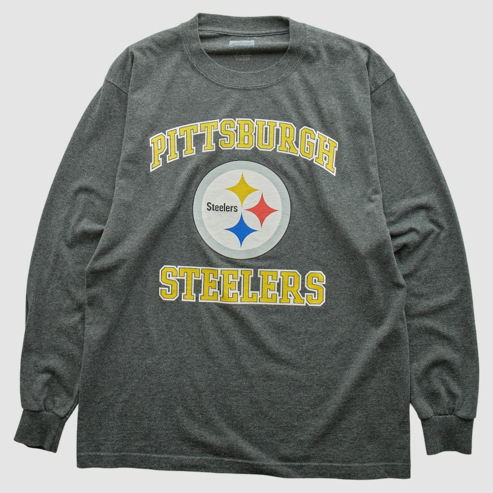 Pittsburgh Steelers 2000s Long Sleeve T-shirt Dark Heather Gray Vintage - Fanatics