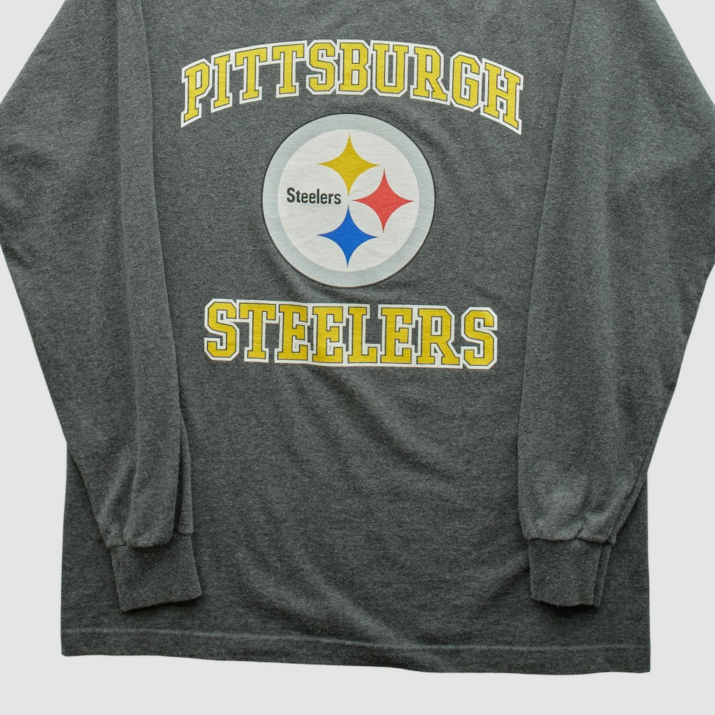 Pittsburgh Steelers 2000s Long Sleeve T-shirt Dark Heather Gray Vintage - Fanatics