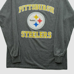Pittsburgh Steelers 2000s Long Sleeve T-shirt Dark Heather Gray Vintage - Fanatics