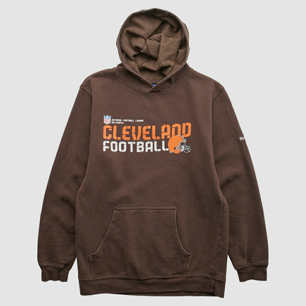 Cleveland Browns Reebok 2000s Hooded Pullover Sweatshirt Brown Vintage - Fanatics