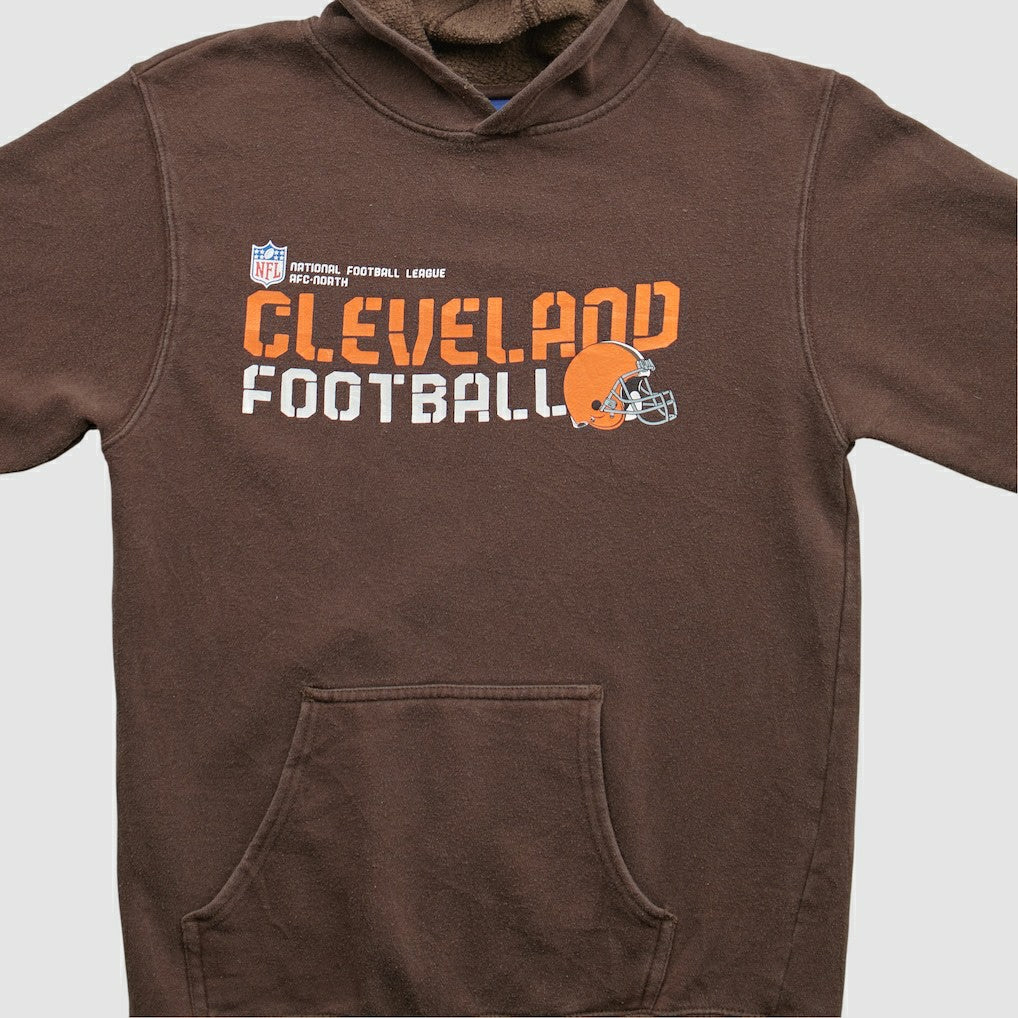 Cleveland Browns Reebok 2000s Hooded Pullover Sweatshirt Brown Vintage - Fanatics