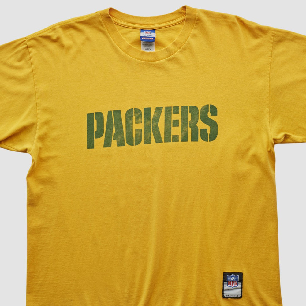 Green Bay Packers Reebok 2000s T-shirt Yellow Vintage - Fanatics