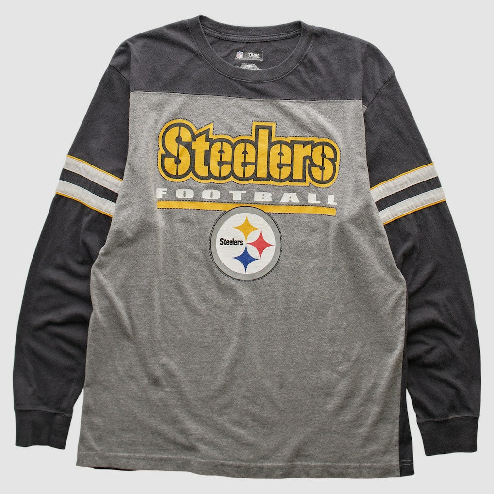 Pittsburgh Steelers NFL 2010s Long Sleeve T-shirt Heather Gray Vintage - Fanatics
