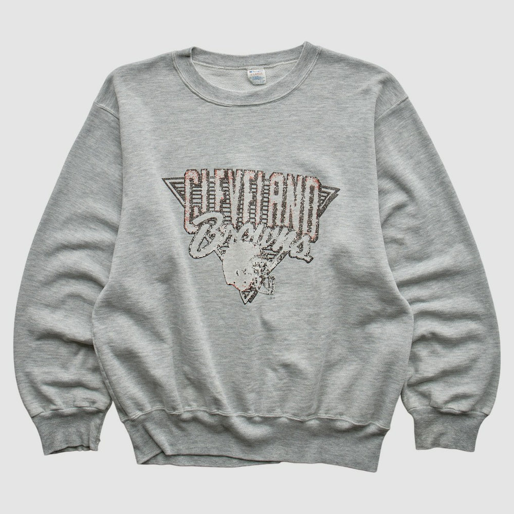 Cleveland Browns Champion 90s Pullover Sweatshirt Heather Gray Vintage - Fanatics
