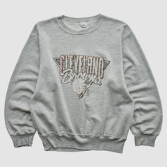 Cleveland Browns Champion 90s Pullover Sweatshirt Heather Gray Vintage - Fanatics