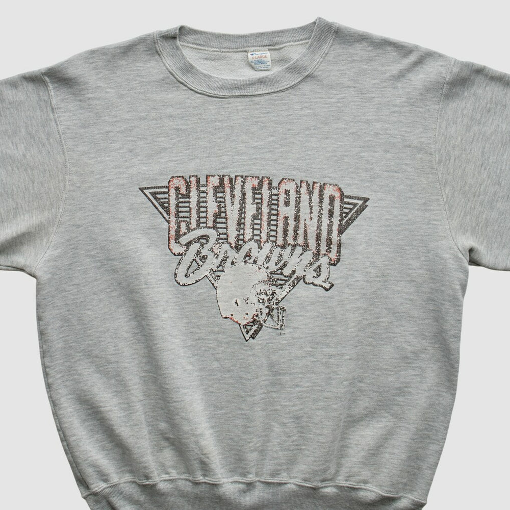 Cleveland Browns Champion 90s Pullover Sweatshirt Heather Gray Vintage - Fanatics