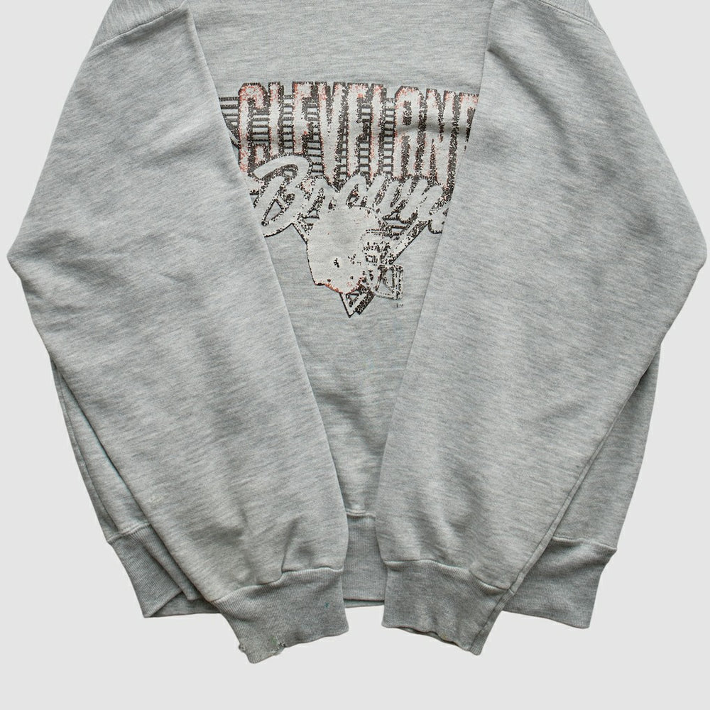 Cleveland Browns Champion 90s Pullover Sweatshirt Heather Gray Vintage - Fanatics