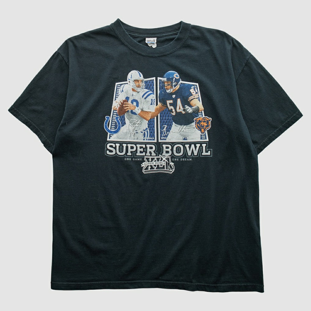 Superbowl XLII Anvil 2008 T-shirt Black Vintage - Fanatics
