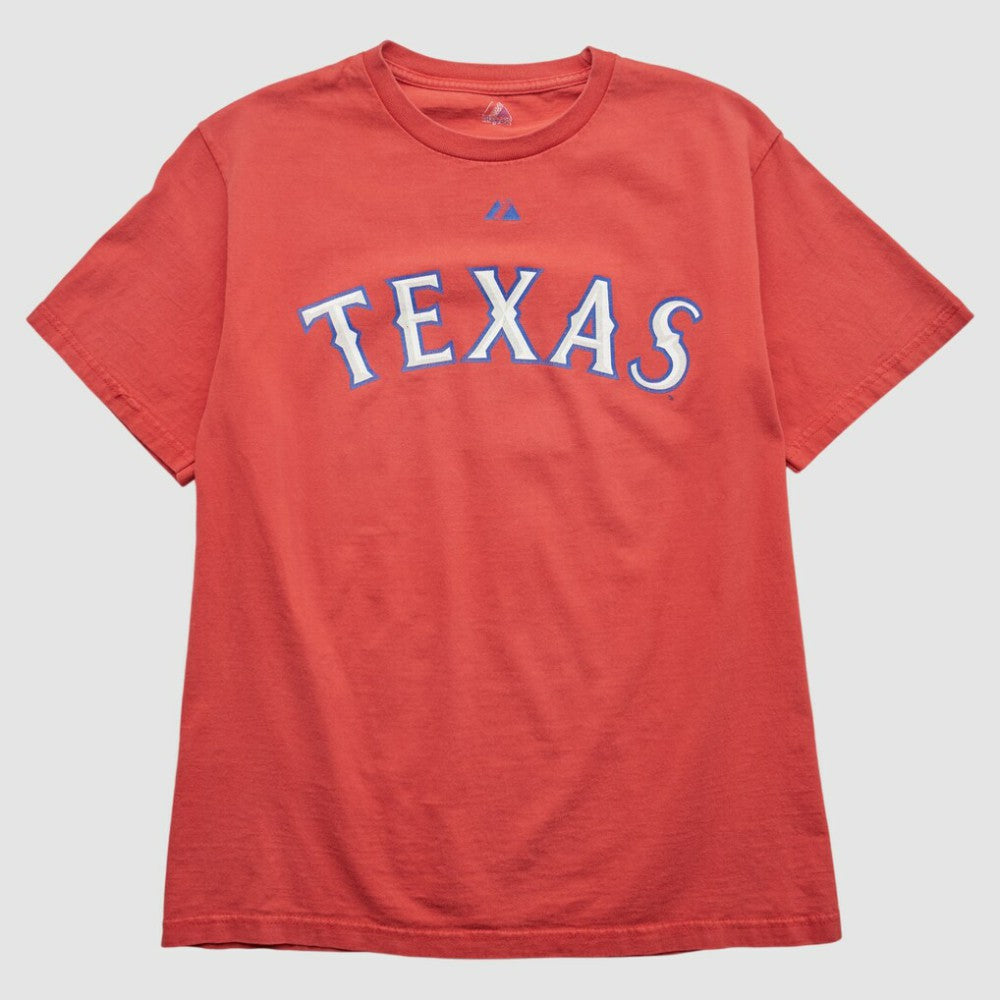 Texas Rangers Majestic 2000s T-shirt On Sale