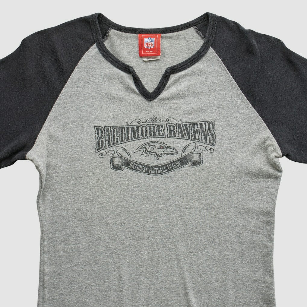 Baltimore Ravens NFL 2000s T-shirt Heather Gray Vintage - Fanatics