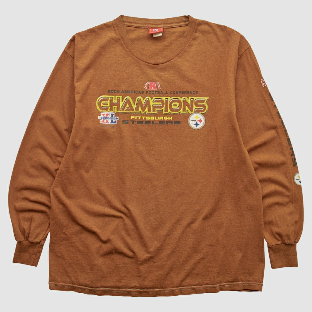 Pittsburgh Steelers NFL 2006 Long Sleeve T-shirt Brown Vintage - Fanatics