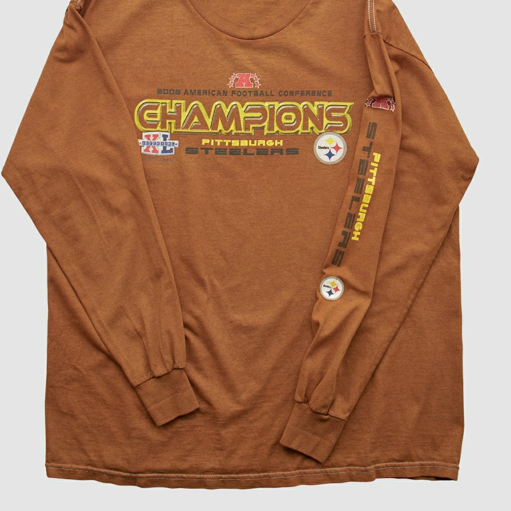 Pittsburgh Steelers NFL 2006 Long Sleeve T-shirt Brown Vintage - Fanatics