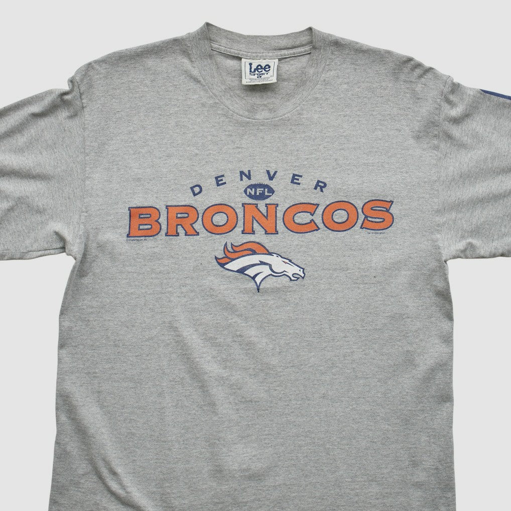 Denver Broncos Lee Apparel 2000s Long Sleeve T-shirt Heather Gray Vintage - Fanatics