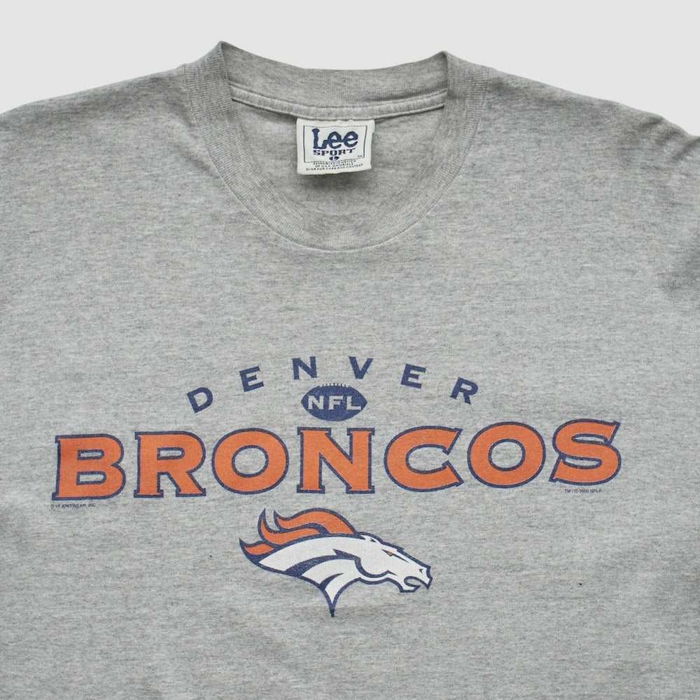 Denver Broncos Lee Apparel 2000s Long Sleeve T-shirt Heather Gray Vintage - Fanatics