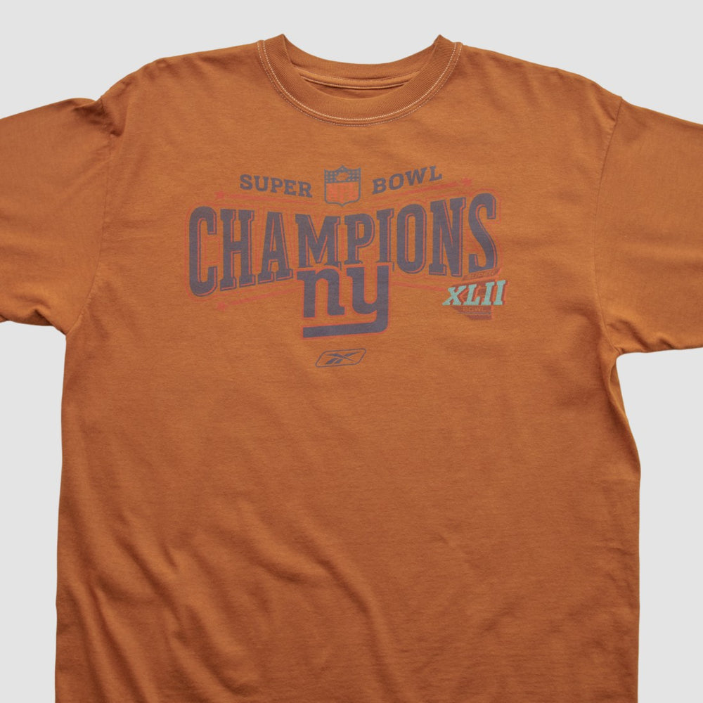 New York Giants Reebok 2007 T-shirt Orange Vintage - Fanatics