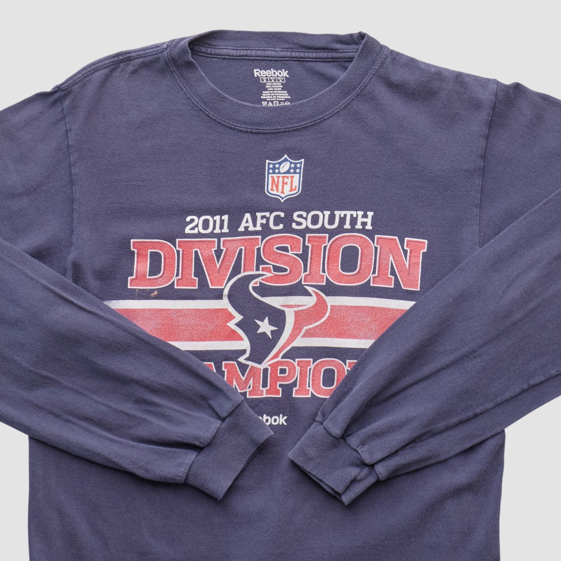 Houston Texans Reebok 2011 Long Sleeve T-shirt Navy Vintage - Fanatics