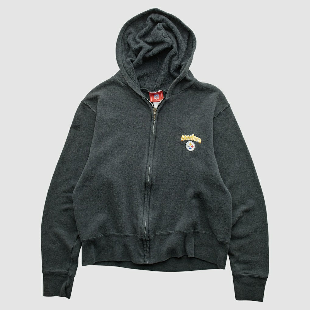 Pittsburgh Steelers NFL 2000s Hooded Full Zip Sweatshirt Black Vintage - Fanatics