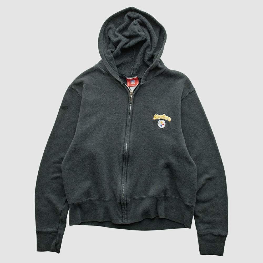 Pittsburgh Steelers NFL 2000s Hooded Full Zip Sweatshirt Black Vintage - Fanatics
