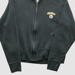 Pittsburgh Steelers NFL 2000s Hooded Full Zip Sweatshirt Black Vintage - Fanatics