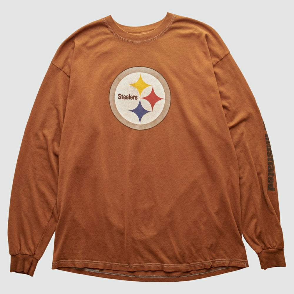 Pittsburgh Steelers Gildan 2000s Long Sleeve T-shirt Brown Vintage - Fanatics