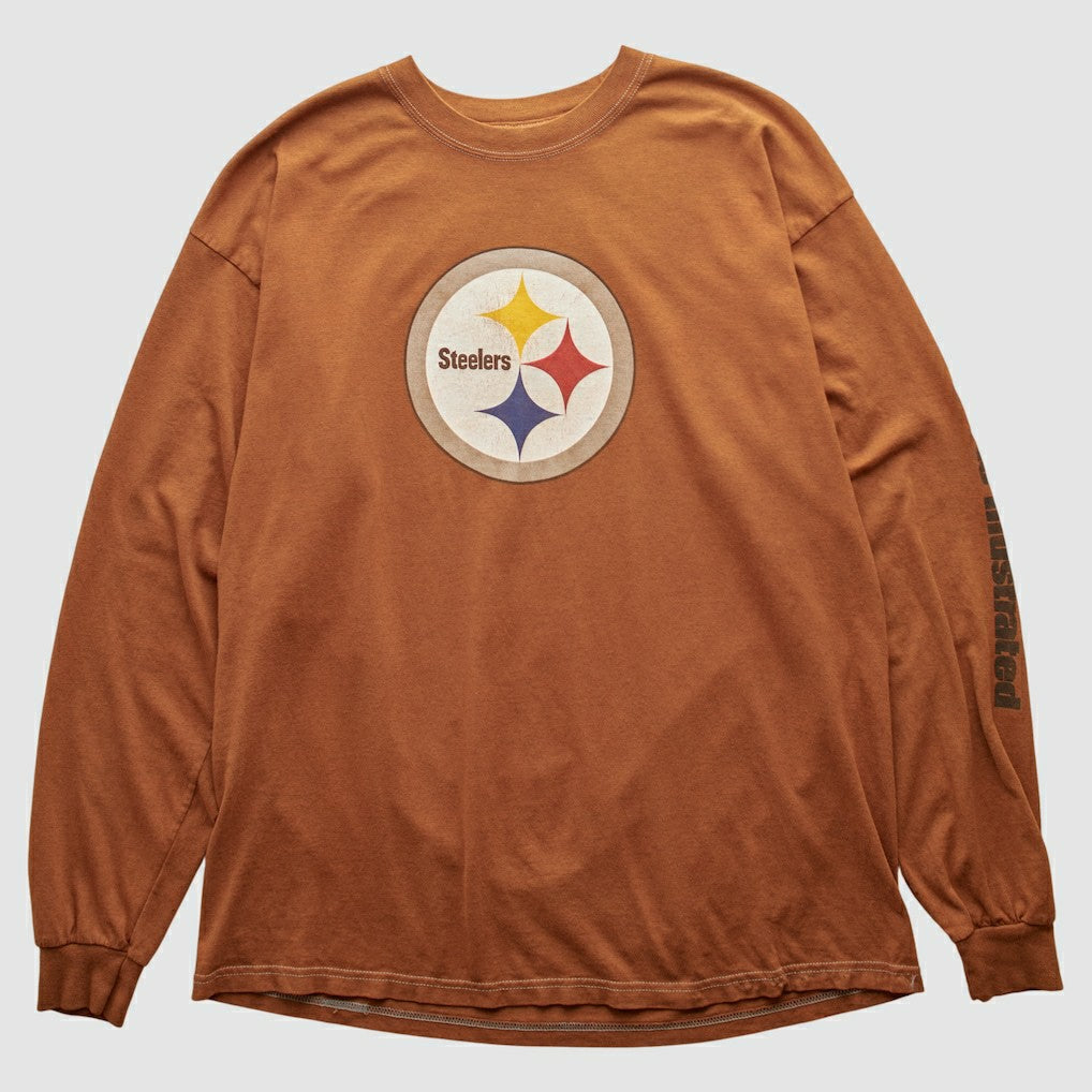 Pittsburgh Steelers Gildan 2000s Long Sleeve T-shirt Brown Vintage - Fanatics