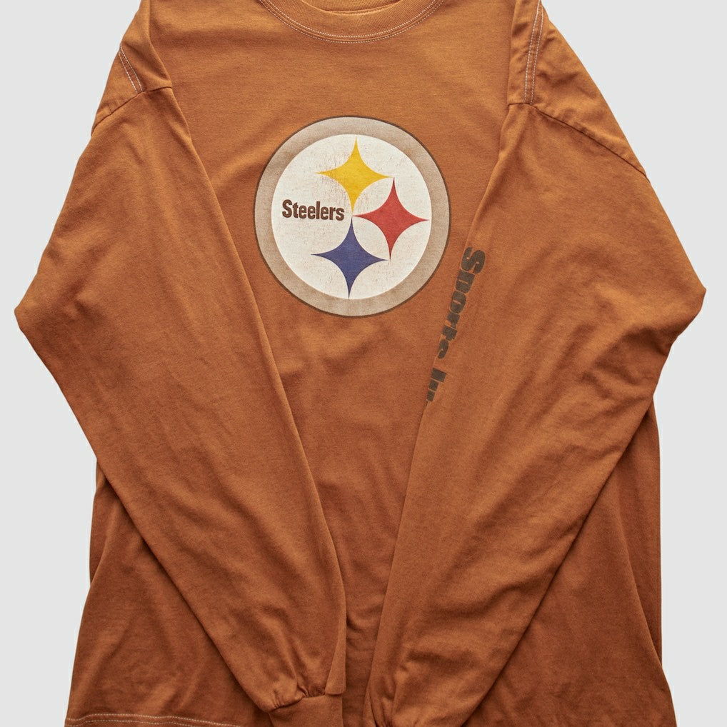 Pittsburgh Steelers Gildan 2000s Long Sleeve T-shirt Brown Vintage - Fanatics