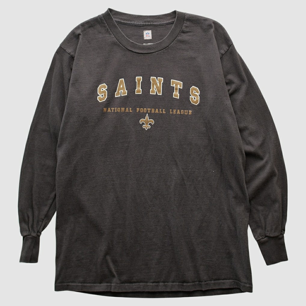 New Orleans Saints NFL 2000s Long Sleeve T-shirt Charcoal Vintage - Fanatics