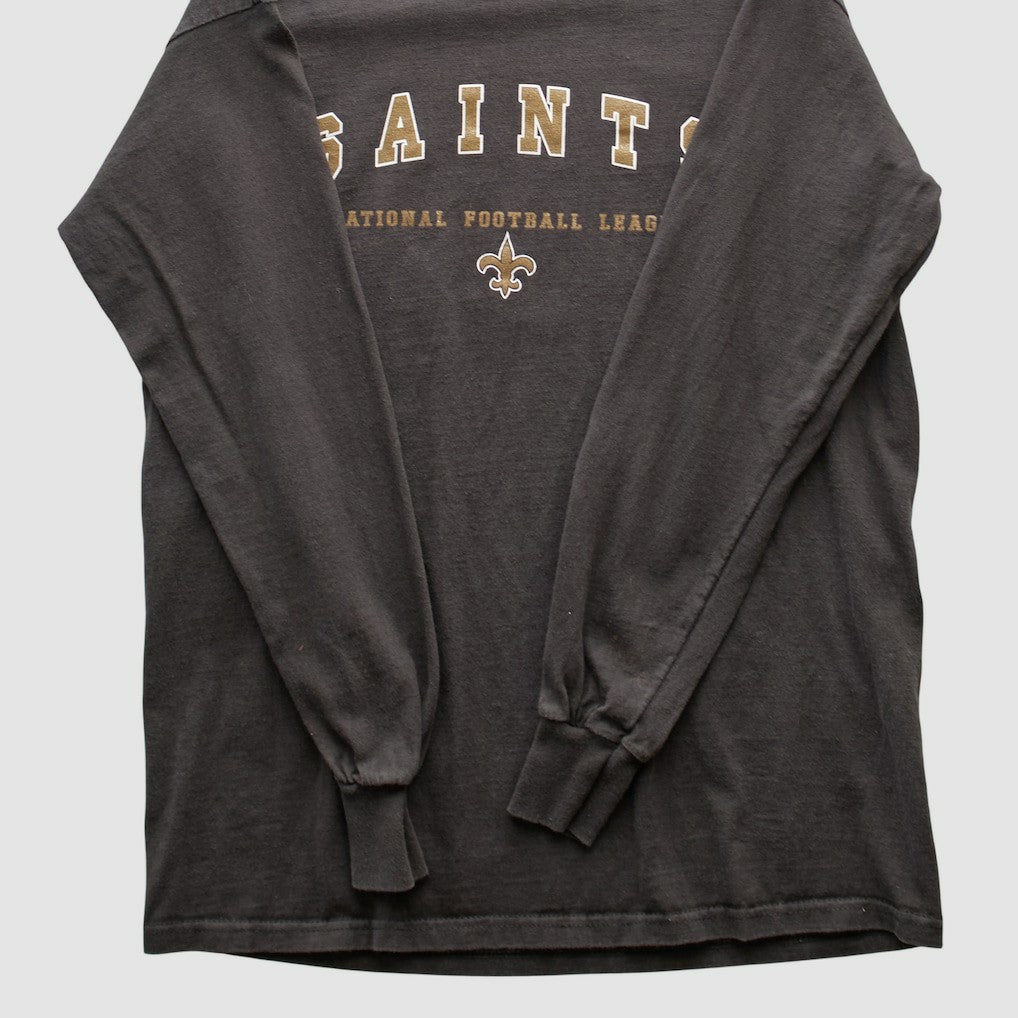 New Orleans Saints NFL 2000s Long Sleeve T-shirt Charcoal Vintage - Fanatics