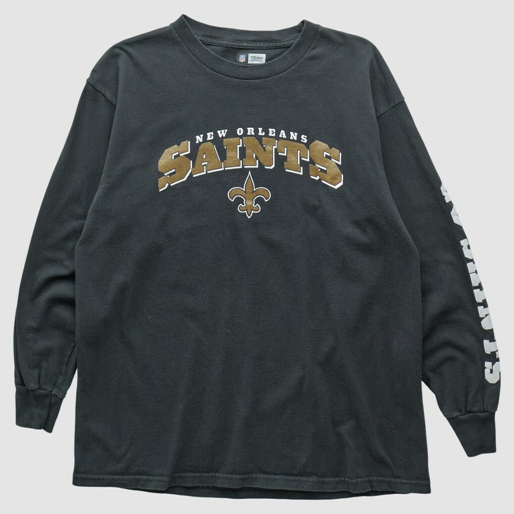 New Orleans Saints NFL 2000s Long Sleeve T-shirt Black Vintage - Fanatics