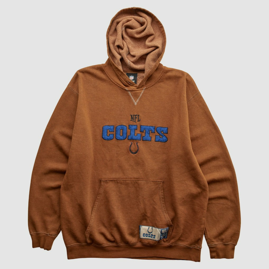 Indianapolis Colts NFL 2010s Hooded Pullover Sweatshirt Brown Vintage - Fanatics