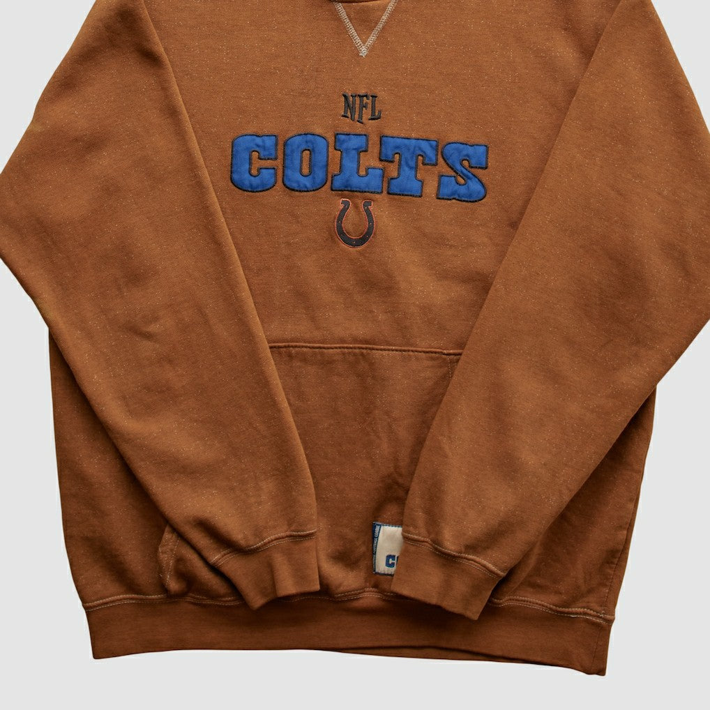 Indianapolis Colts NFL 2010s Hooded Pullover Sweatshirt Brown Vintage - Fanatics