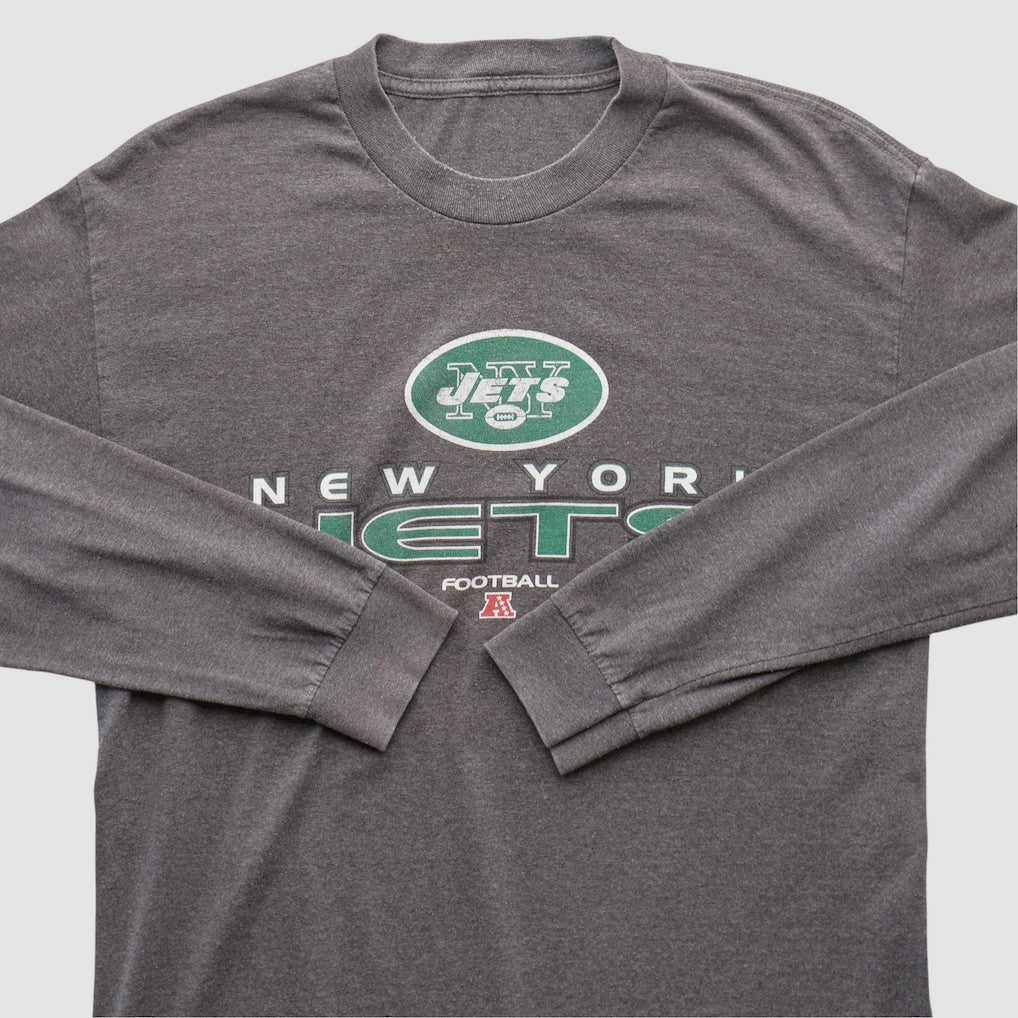 New York Jets 2010s Long Sleeve T-shirt Dark Heather Gray Vintage - Fanatics