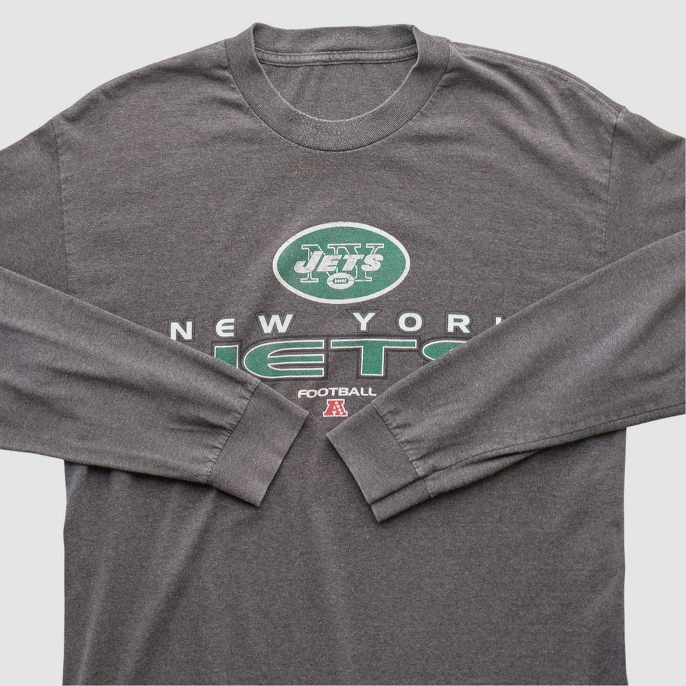 New York Jets 2010s Long Sleeve T-shirt Dark Heather Gray Vintage - Fanatics