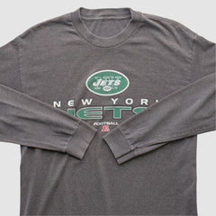 New York Jets 2010s Long Sleeve T-shirt Dark Heather Gray Vintage - Fanatics