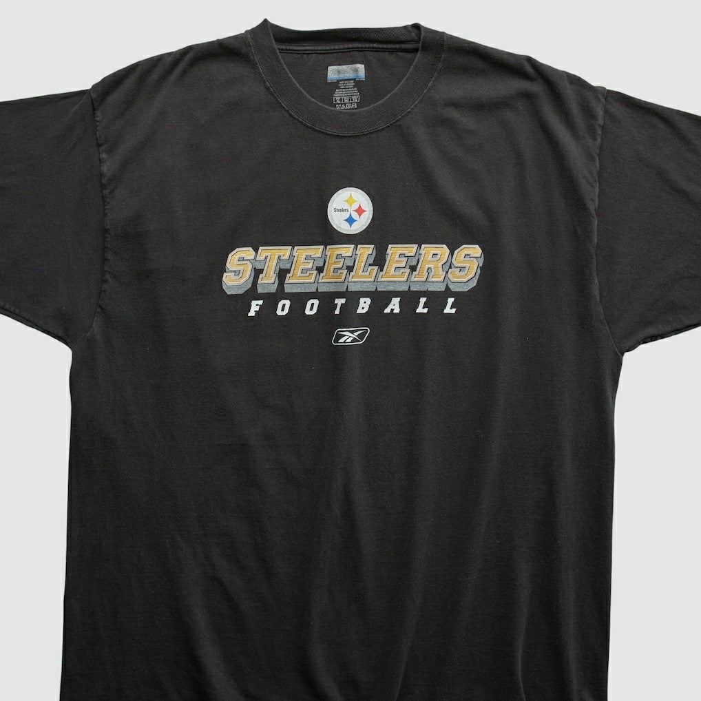 Pittsburgh Steelers Reebok 2000s T-shirt Black Vintage - Fanatics