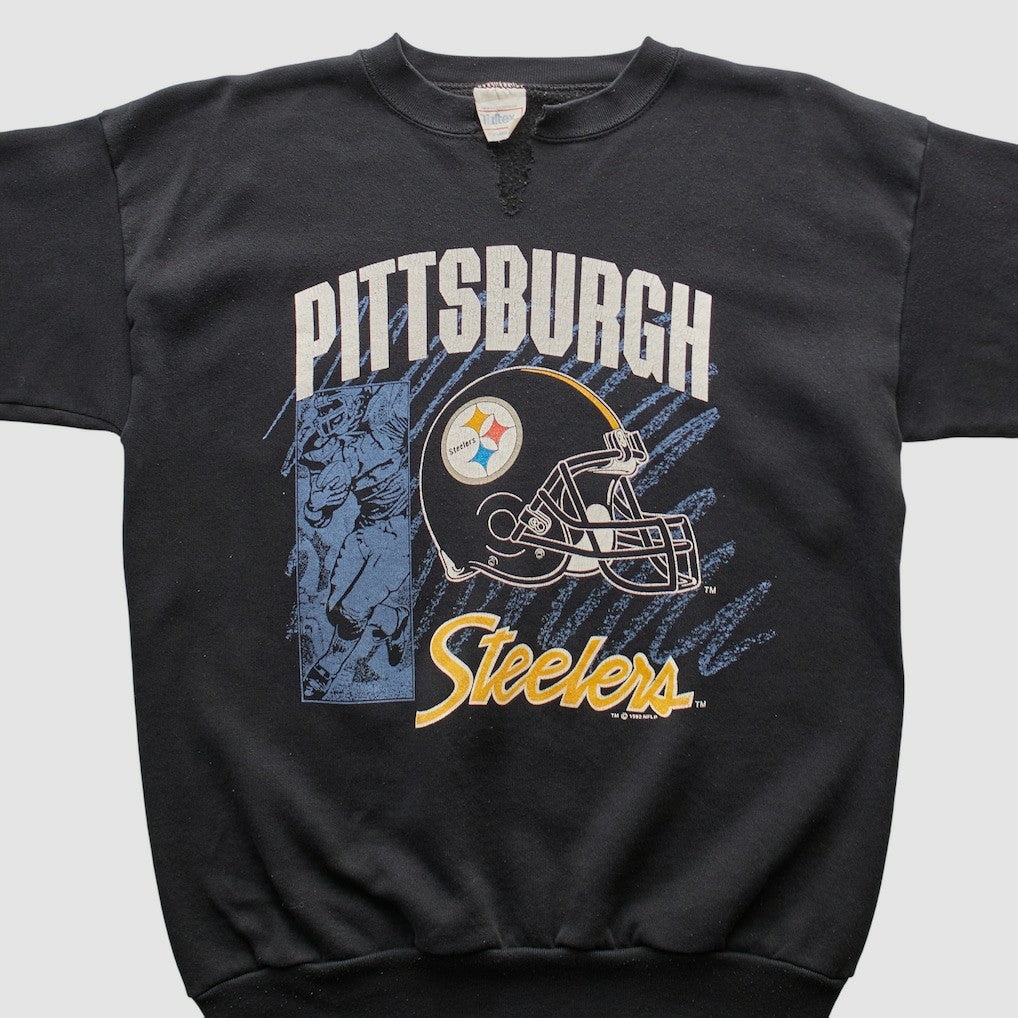 Pittsburgh Steelers Tultex 1992 Pullover Sweatshirt Black Vintage - Fanatics