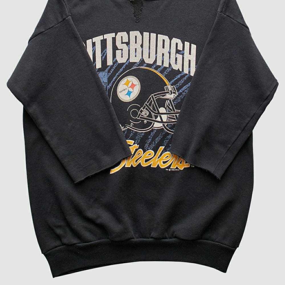 Pittsburgh Steelers Tultex 1992 Pullover Sweatshirt Black Vintage - Fanatics