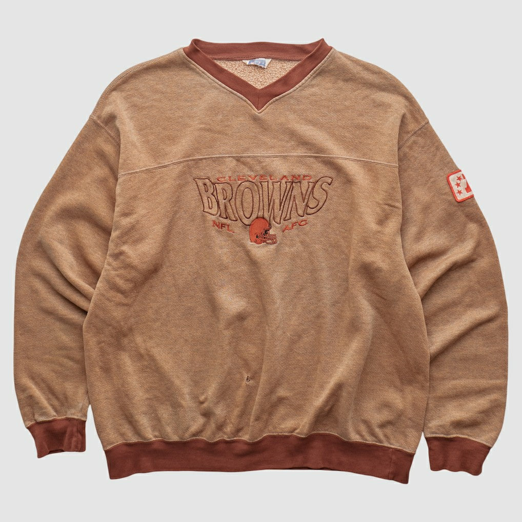 Cleveland Browns CRABLE SPORTSWEAR 90s Pullover Sweatshirt Tan Vintage - Fanatics