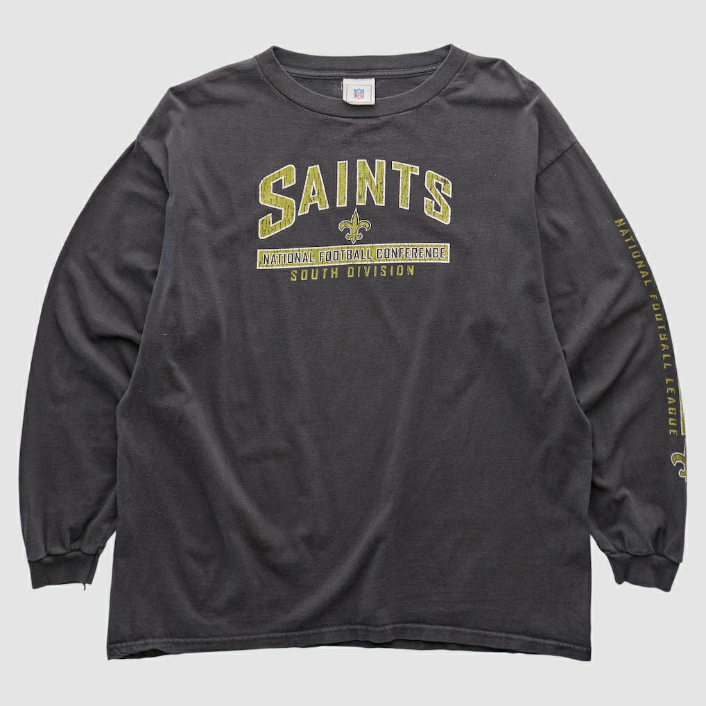 New Orleans Saints NFL 2000s Long Sleeve T-shirt Charcoal Vintage - Fanatics
