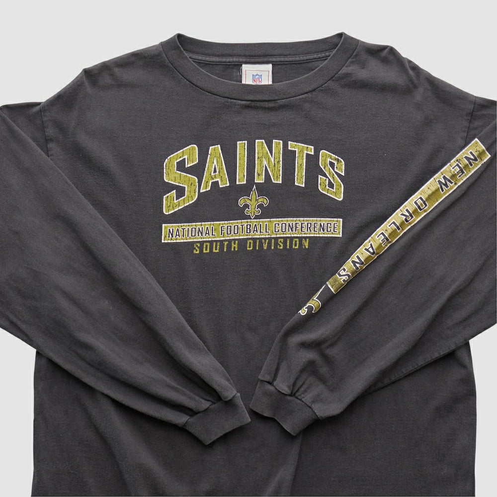 New Orleans Saints NFL 2000s Long Sleeve T-shirt Charcoal Vintage - Fanatics